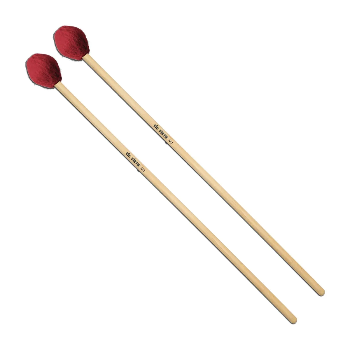 Vic Firth M2 American Custom Keyboard Yarn Mallets - Medium Red Synthetic Yarn - Birch