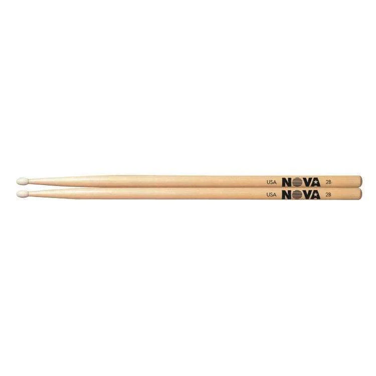 Vic Firth NO2BN Nova 2B Nylon Tip Drum Sticks, Pair