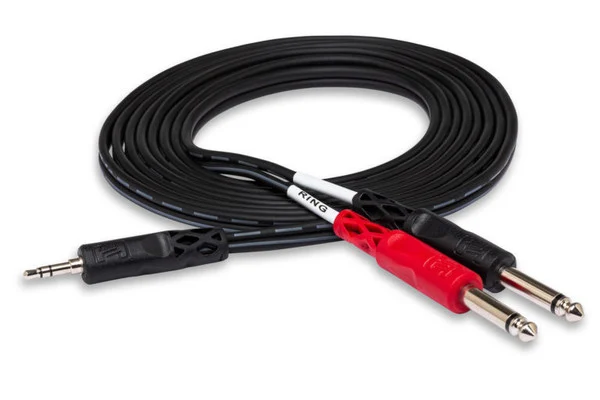 Hosa - CMP-159 - Stereo Breakout Cabe - 3.5mm TRS to Dual 1/4" TS - 10ft