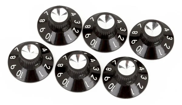 Fender Pure Vintage Black-Silver Skirted Amplifier Knobs