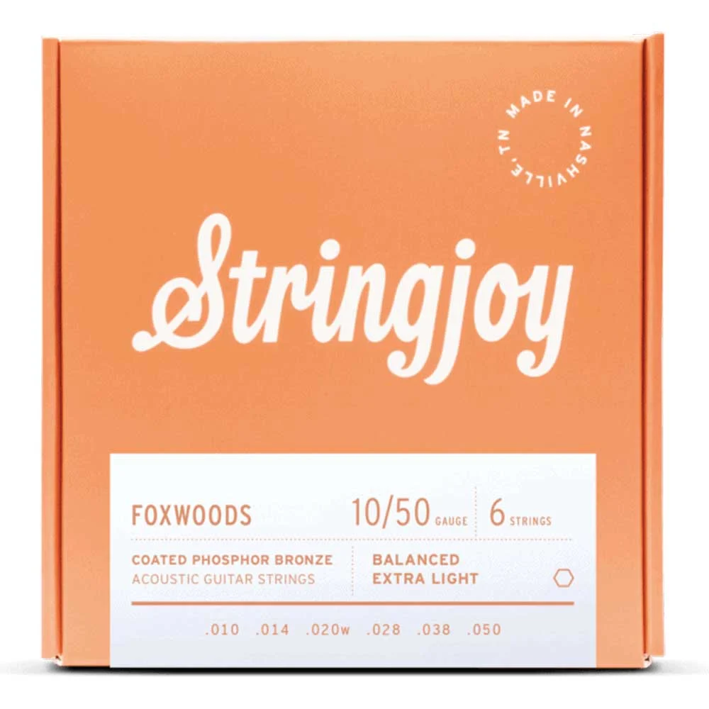 Stringjoy Foxwoods | Extra Light Gauge (10-50) Coated Phosphor Bronze Acoustic Guitar Strings