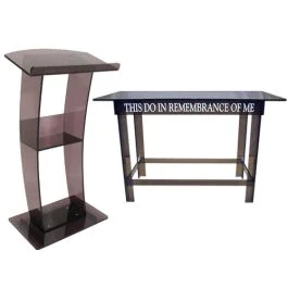 Luclent Collection Lectern and Communion Table.C-Style. Smoky Gray
