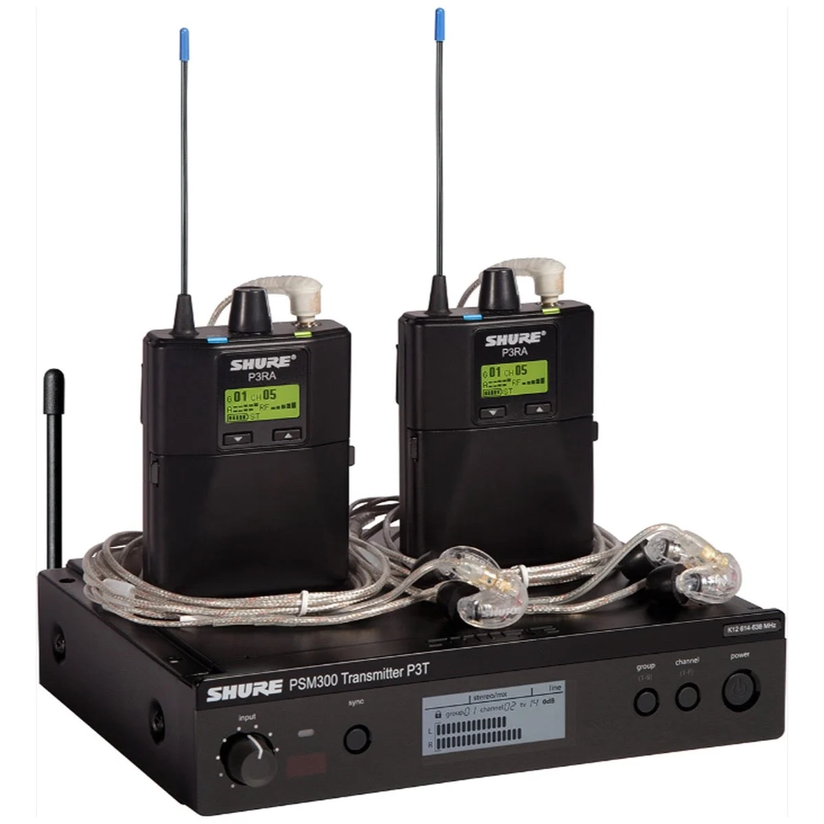 Shure PSM 300 Twin Pack PRO Wireless In-Ear Monitor IEM System with SE215 Earphones, Band H20