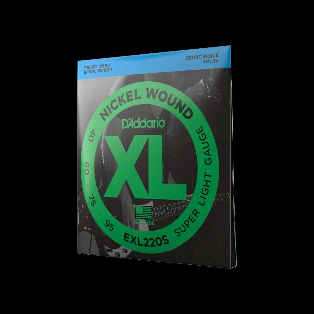 D'Addario XL Nickel Wound Bass Guitar Strings | Super Light | Short Scale | 40-95