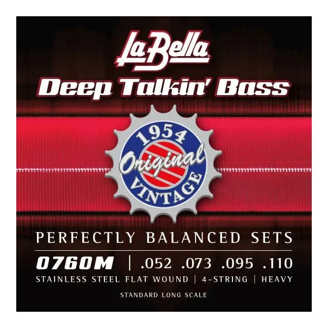 La Bella 0760M Deep Talkin' Bass 1954 "Original" Type Bass Guitar Strings - Heavy Tension - 52-110