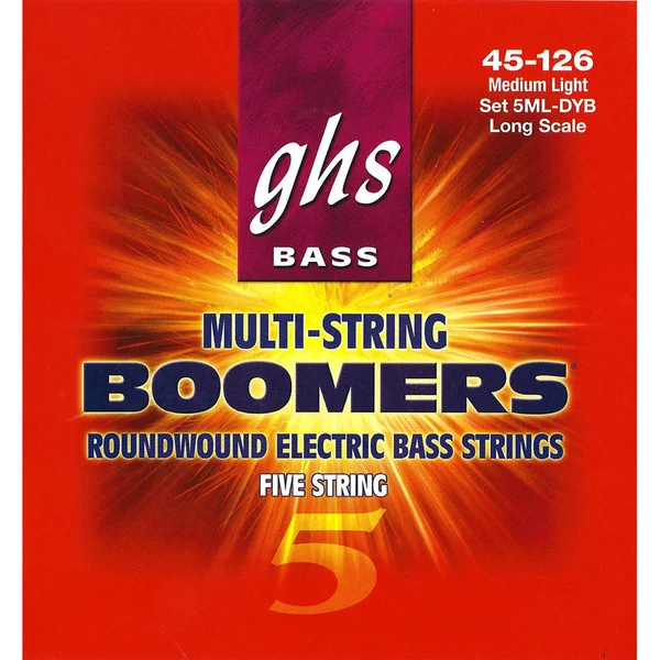 GHS Multi String - Bass Boomers - 5- String Long Scale Set - 45-126 Medium Light