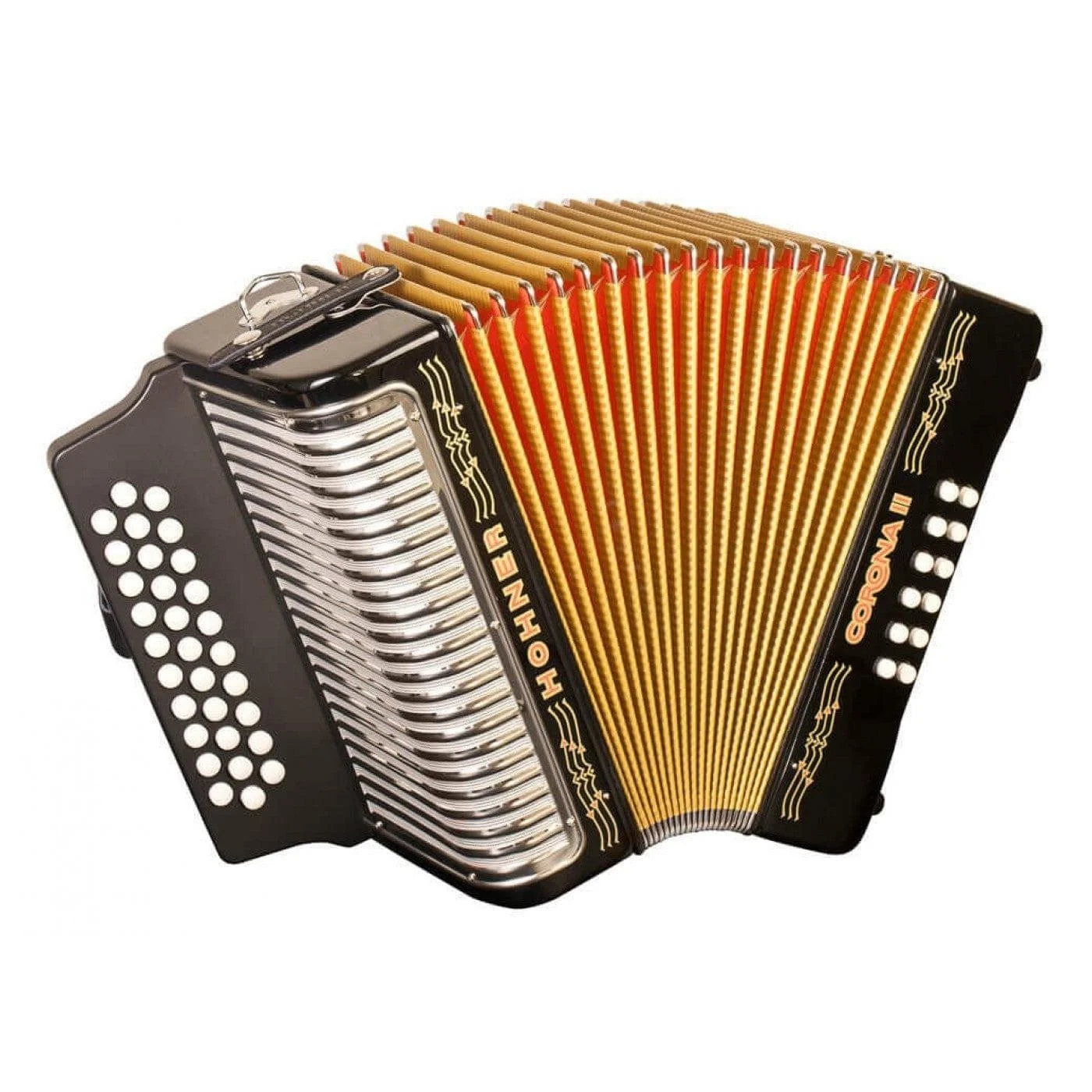 Hohner Corona II Diatonic Accordion | G/C/F | Black Lacquer