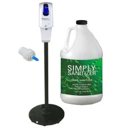 Elite Series Hand Sanitizer Dispenser with Black Stand, 1 Gallon of Hand Sanitizer and Spray Pump Adapter