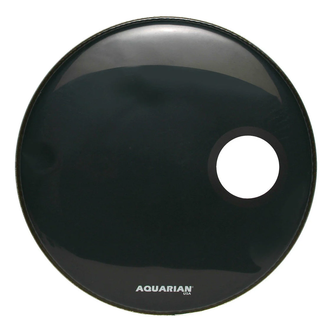 Aquarian Regulator Black 22 Inch Bass Drumhead with Hole