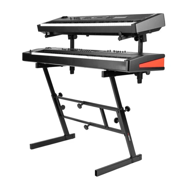 Gator - GFW-KEY-Z2000 - Adjustable Z-Style Keyboard Stand w/ 2nd Tier - w/ Width & Height Adjustability