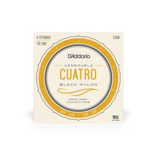D'Addario EJ98 Cuatro-Venezuela Strings | Black Nylon