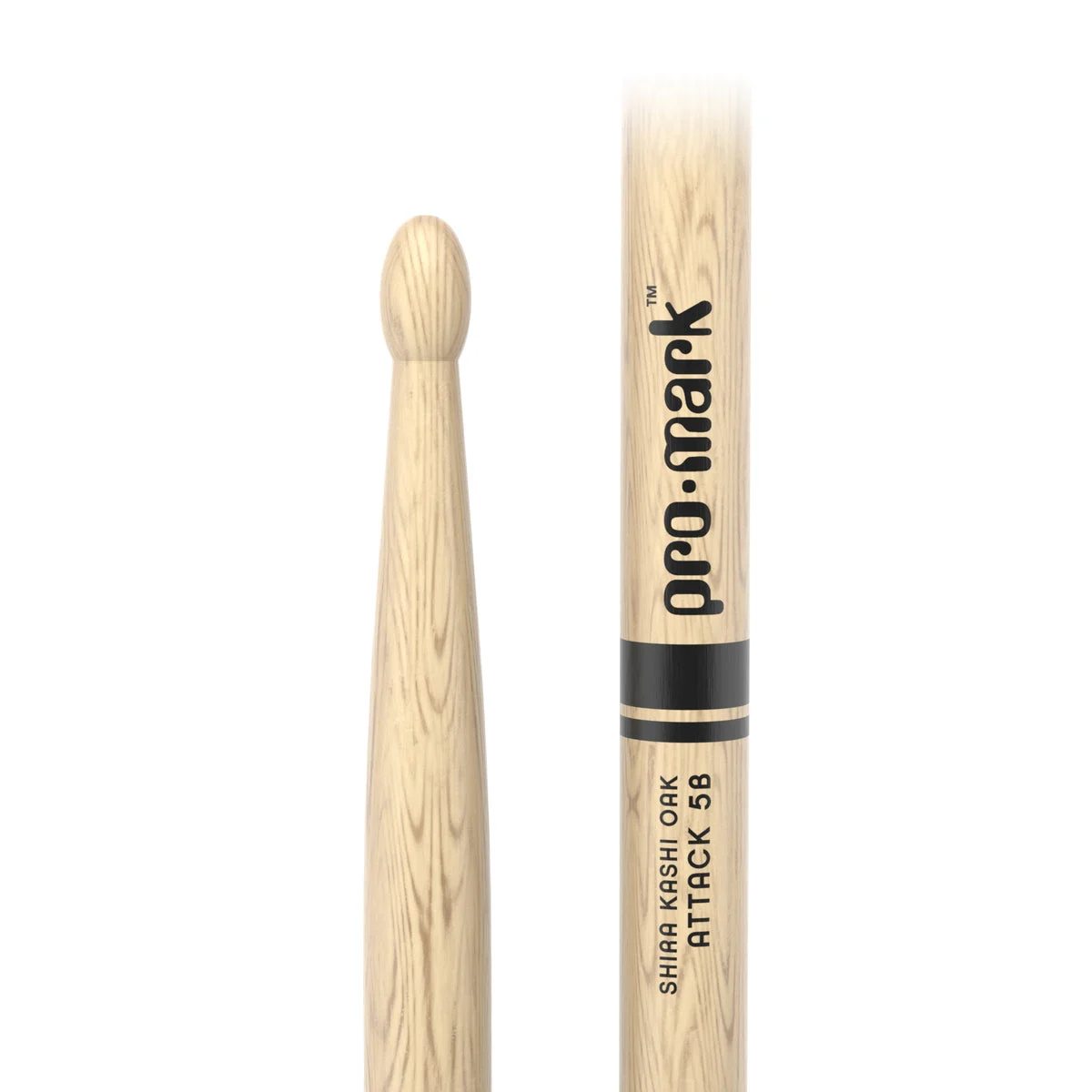 ProMark PW5BW Classic Attack 5B Shira Kashi Oak Drumstick - Oval Wood Tip