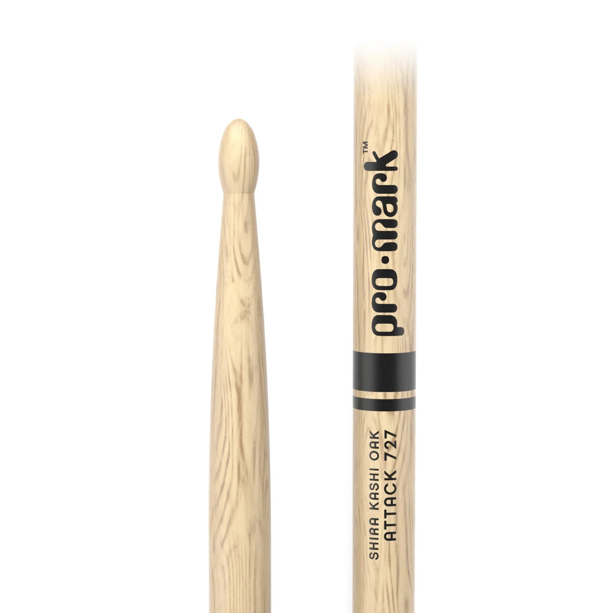 ProMark PW727W Classic Attack 727 Shira Kashi Oak Drumstick - Oval Wood Tip