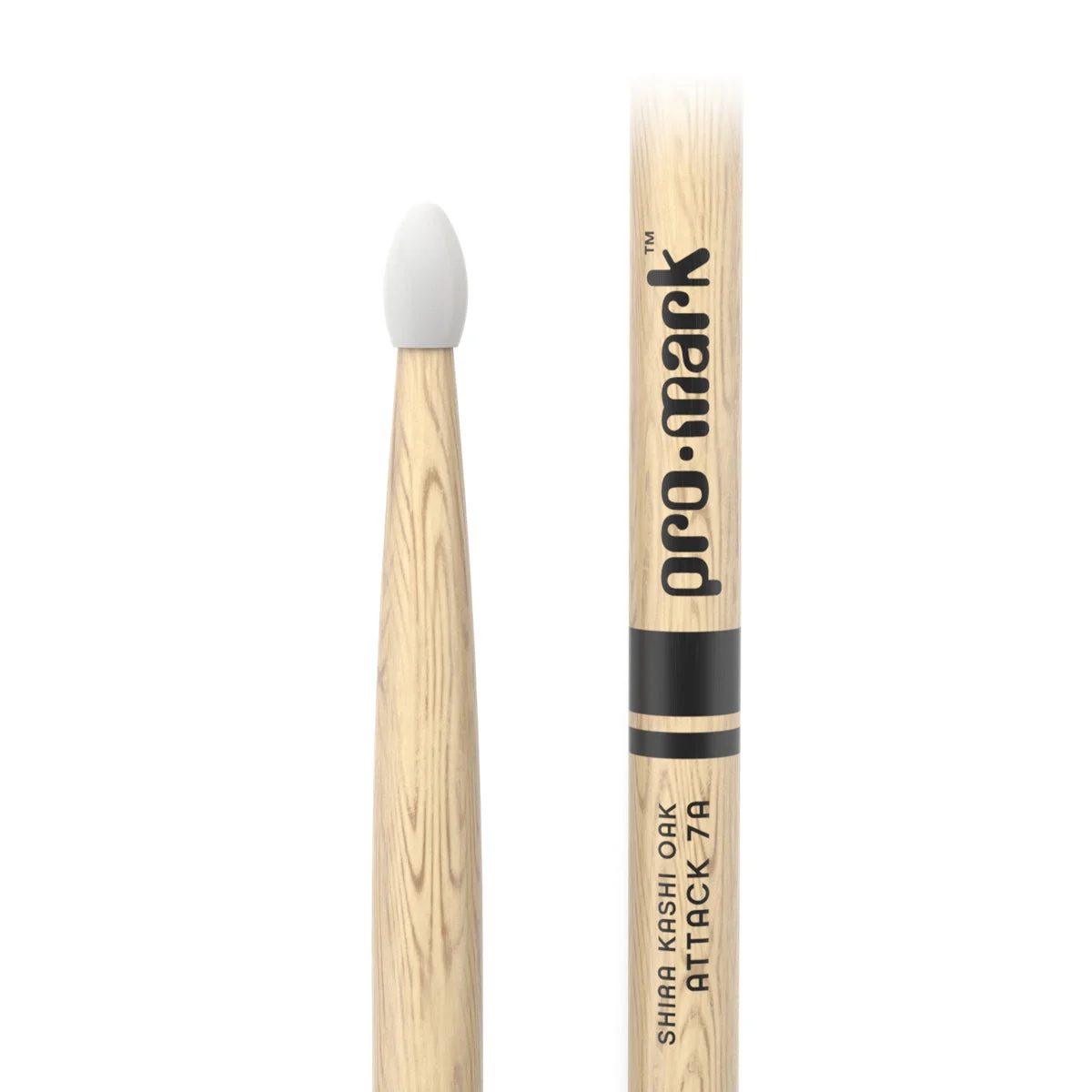 ProMark PW7AN Classic Attack 7A Shira Kashi Oak Drumstick - Oval Nylon Tip