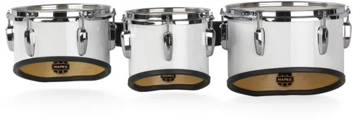 Mapex Qualifier Marching Multi-Tom Quad: 8”X 8”, 10” X 8”, 12”X 10”, 13”X 11”, Gloss White *Pictured without the 8" x 8" Drum