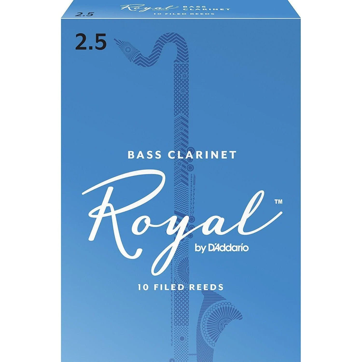 Rico Royal Bass Clarinet Reeds, Strength 2.5, 10 Pack