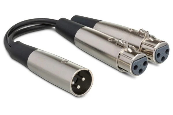 Hosa - YXF-119 - Y-Cable - Dual XLR3F to XLR3M - 6in.
