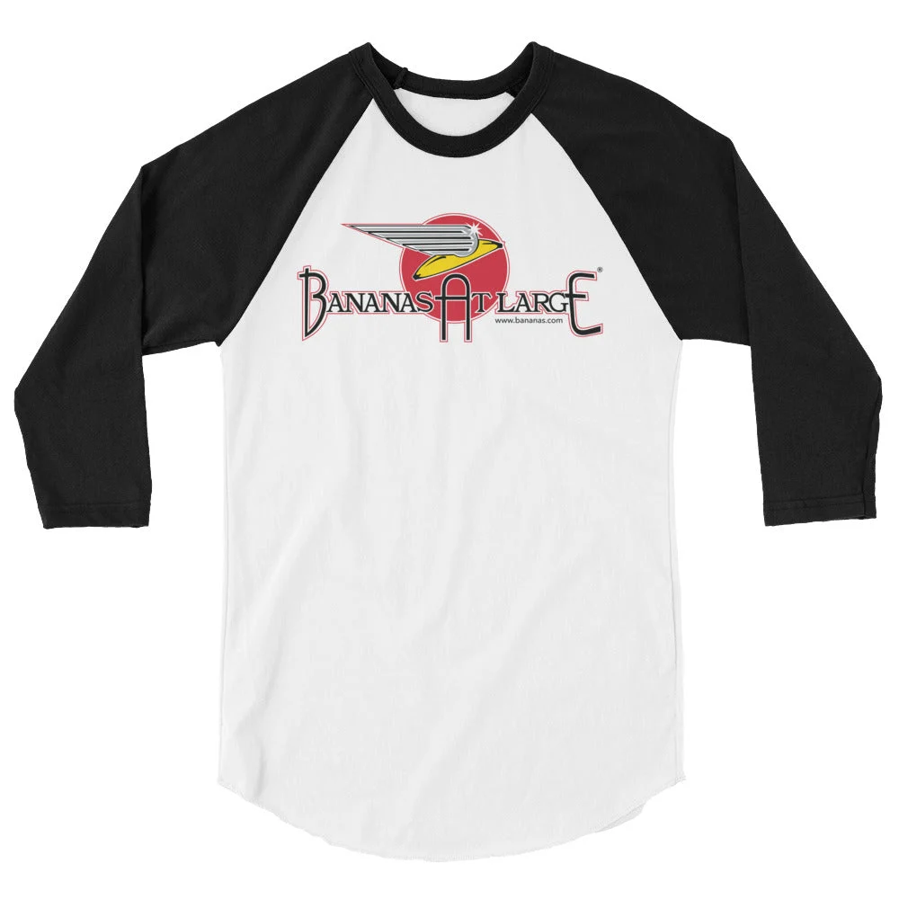 Bananas at Large 3/4 Sleeve Raglan Shirt, Retro Logo - Unisex