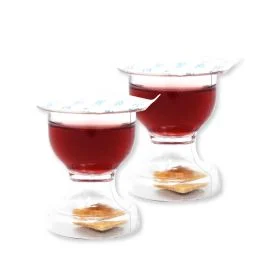 1200 ct. Prefilled Chalice Style Communion Cups with WINE and Bread