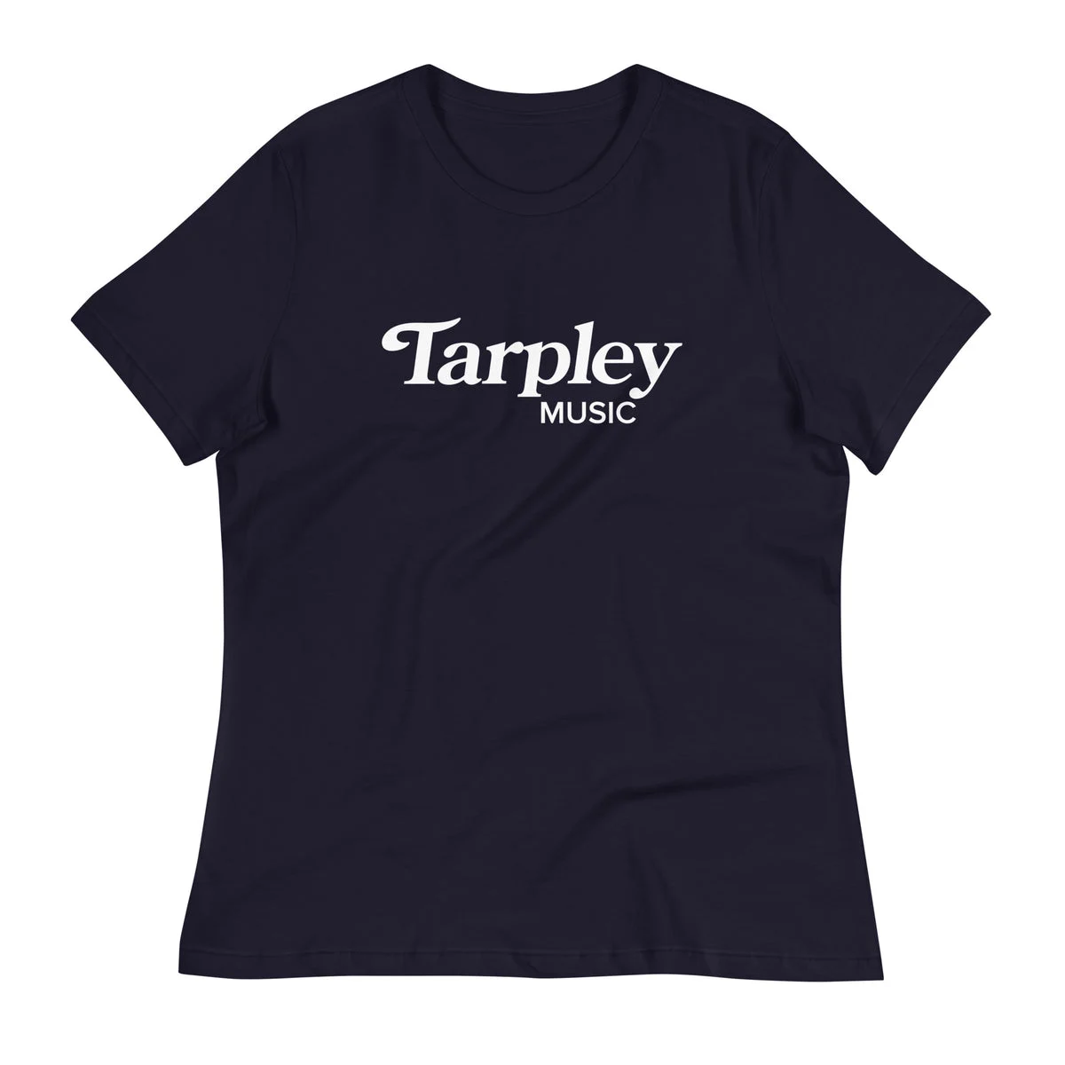 Women's Relaxed T-Shirt | Tarpley Music Logo | Navy