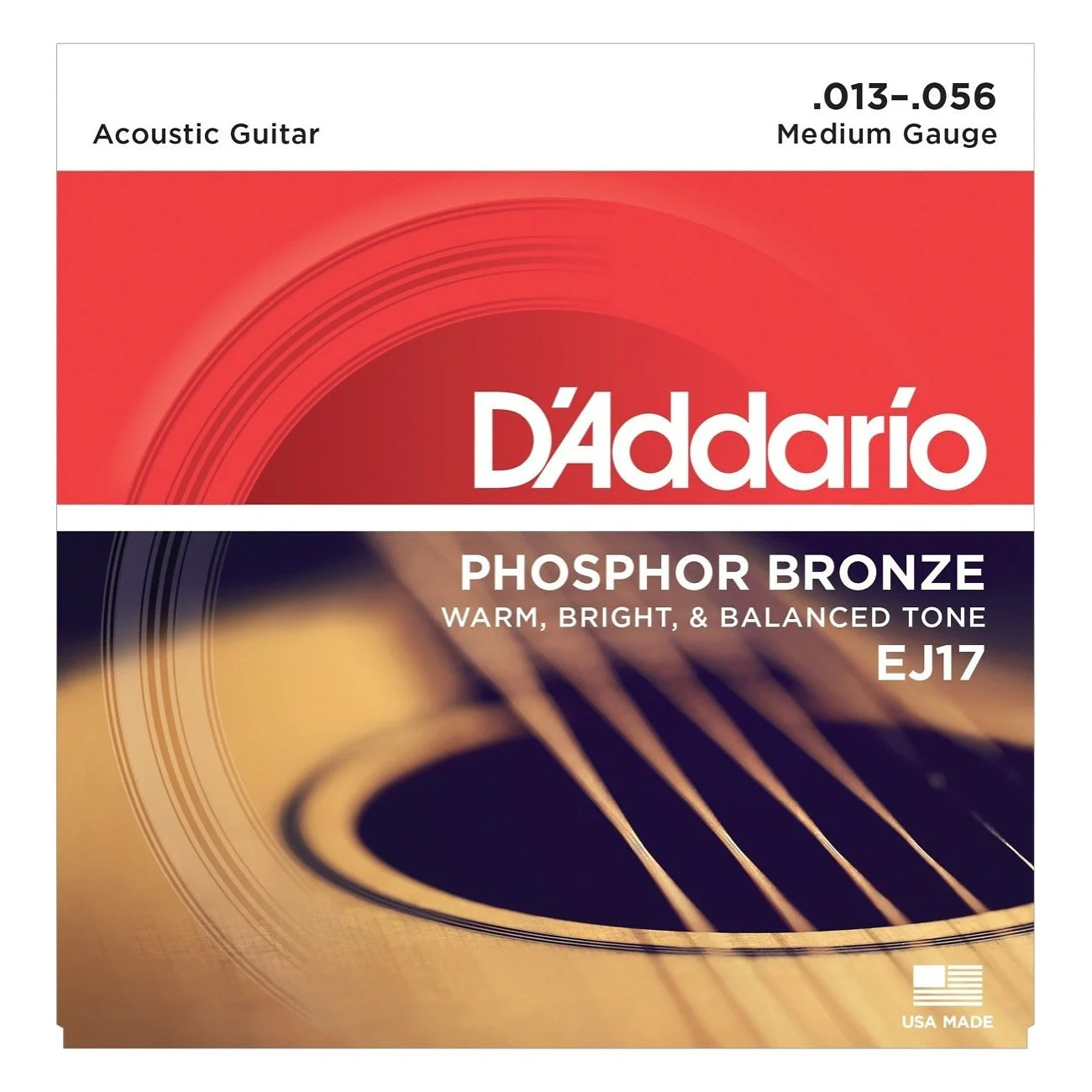 D'Addario EJ17 Medium Phosphor Bronze Acoustic Guitar Strings